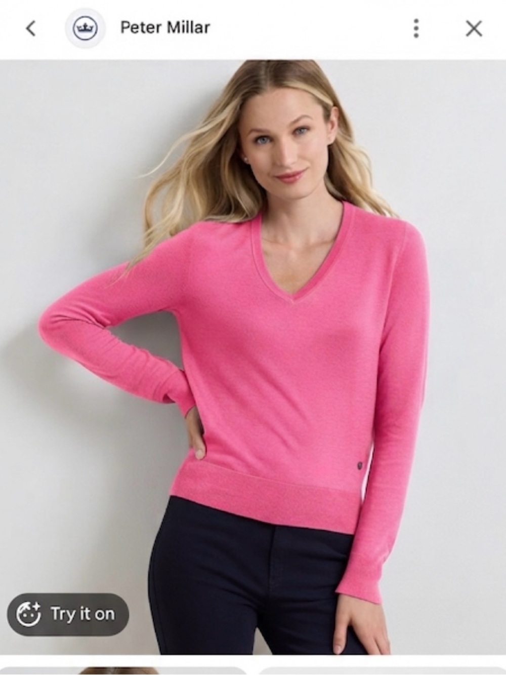 Peter Millar Women’s V-Neck Sweater - Bright Pink